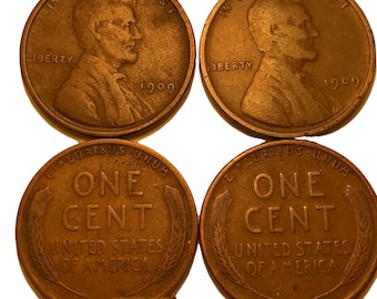 1909 VDB Penny & 1909 Penny / Two Rare Coins / Two Rare Pennies / 1909 V.D.B. and 1909 P Lincoln Cents / Wheat Pennies