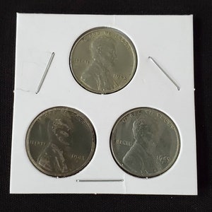 Complete Set 1943 World War 2 Steel Wheat Pennies / All 3 Mints P,D,S / WWII / WW2 / Old Coins / Rare Coins image 3