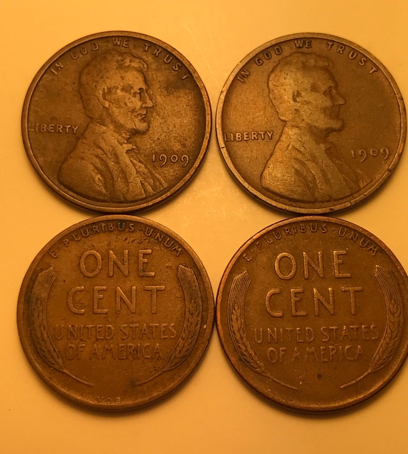 1909 VDB Penny & 1909 Penny / Two Rare Coins / Two Rare Pennies / 1909 V.D.B. and 1909 P Lincoln Cents / Wheat Pennies image 3