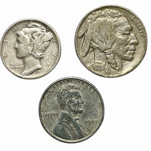 Old US Coin Collection / 7 Rare Coins Includes Silver Coins