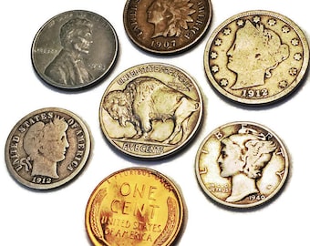 Old US Coin Collection / 7 Rare Coins Includes Silver Coins