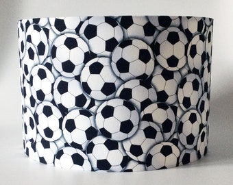 Kid's Black & White Footballs Ceiling Light Shade or Table Lampshade 30cm diameter x 20cm high