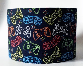 Games Controller, Gaming Fabric Ceiling Light Shade or Table Lampshade in 2 Sizes