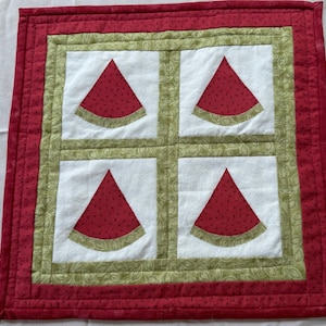 Watermelon slices quilted wall hanging