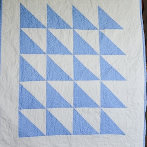 Soft blue baby quilt