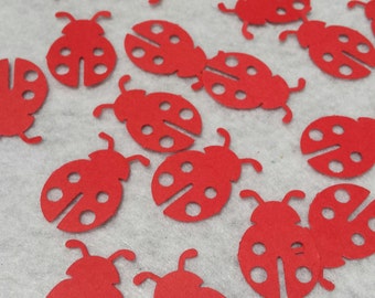 100 ladybugs- Hand punched confetti- ladybug baby shower/birthday/topper embellishment/diecut