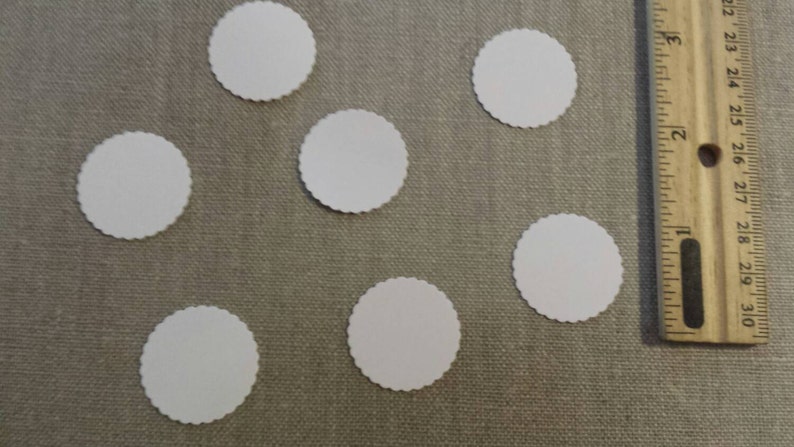 Hand punched 1 inch scallop circle confetti table scatter/party decor/birthday/shower/wedding image 1