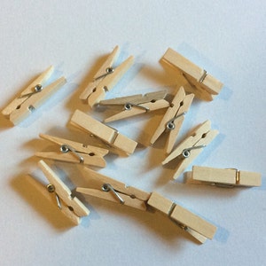 small natural clothespins set of 12 baby shower/wedding/party/decor/favors image 1