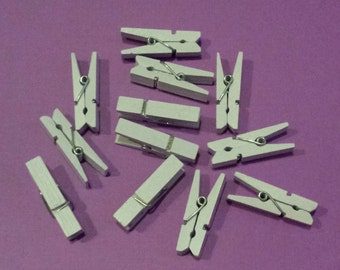 small white clothespins- set of 12 baby shower/wedding/party/decor/favors