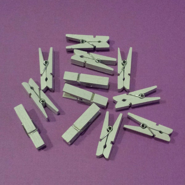 small white clothespins- set of 12 baby shower/wedding/party/decor/favors