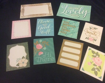 10 honey dew journaling cards- scrapbooking/pocket letters/planner accessories/planne  dashboard