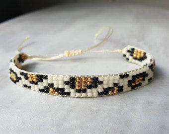 Beaded Leopard Bracelet - Bohemian beaded bracelet