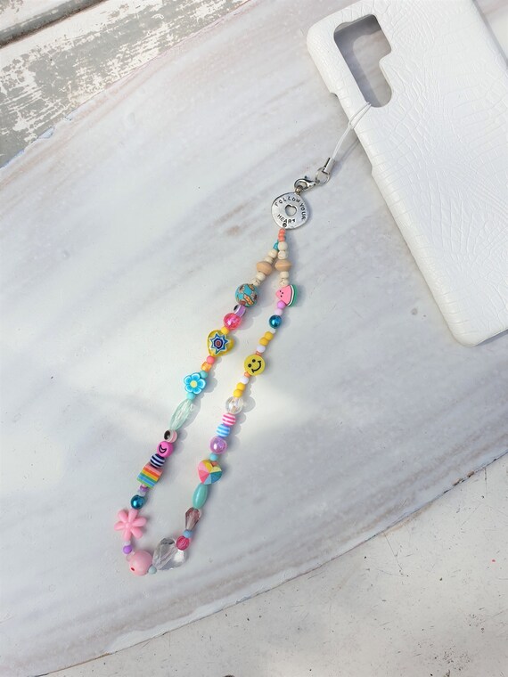 Cute Phone Charm, Beaded Phone Charm, Cell Phone Charm With Beads, Colorful  Phone Charm, Beaded Phone String, Beaded Phone Strap -  Finland