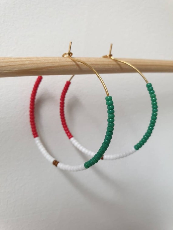 Mexican flag earrings outlet