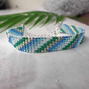 Pulsera de cuentas tejidas a mano / Pulsera de cuentas de telar imagen 5