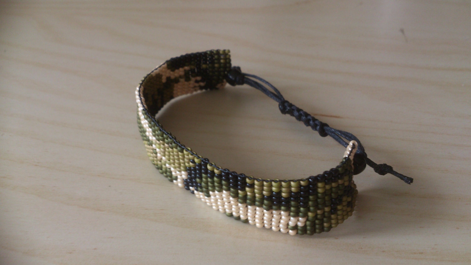 Loom Beaded Bracelet camouflage army / Etsy