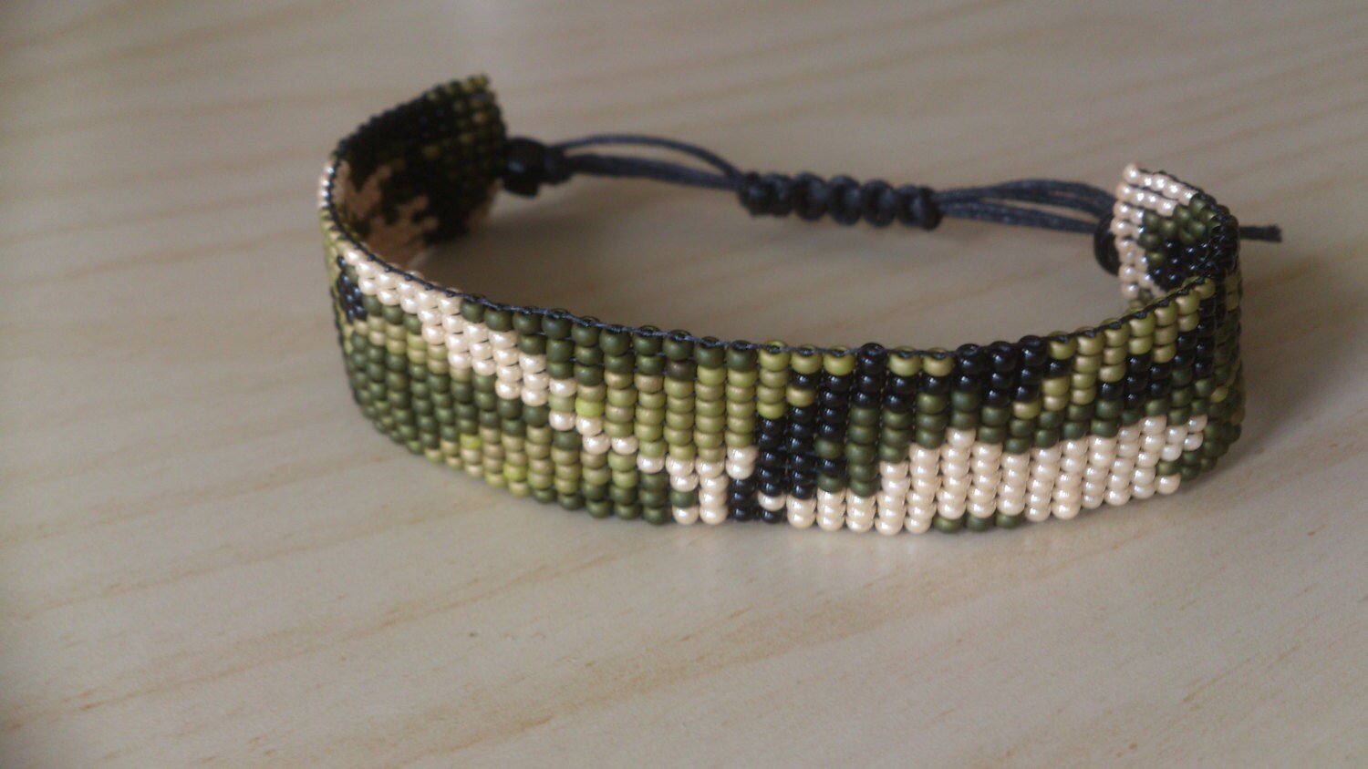 Loom Beaded Bracelet camouflage army / Etsy