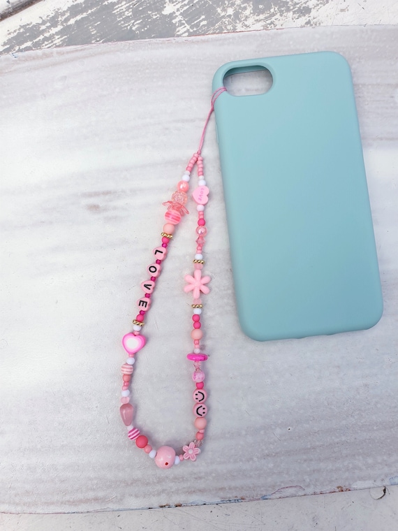 Celeste Phone Strap, Personalized Phone Charm, Beaded Phone Charm, Mobile  Phone Chain Beads, iPhone Charm Strap, Name Phone Strap 