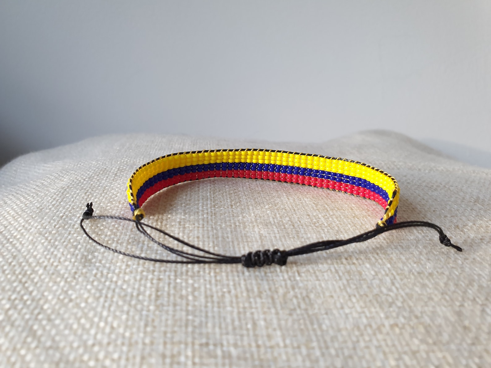 Colombian Flag Beaded Bracelet Loom Beades Bracelet Colombia - Etsy