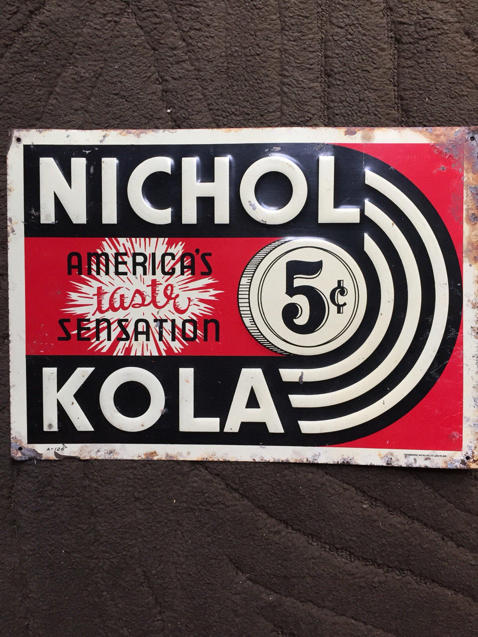 Vintage Tin Embossed Nichol Kola Soda Beverage Advertising - Etsy