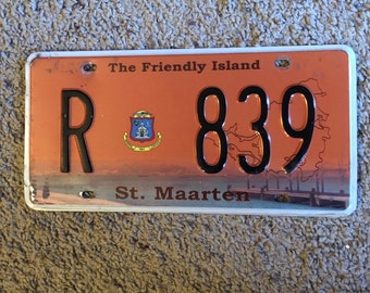 Vintage St Maarten Caribbean License Plate Etsy