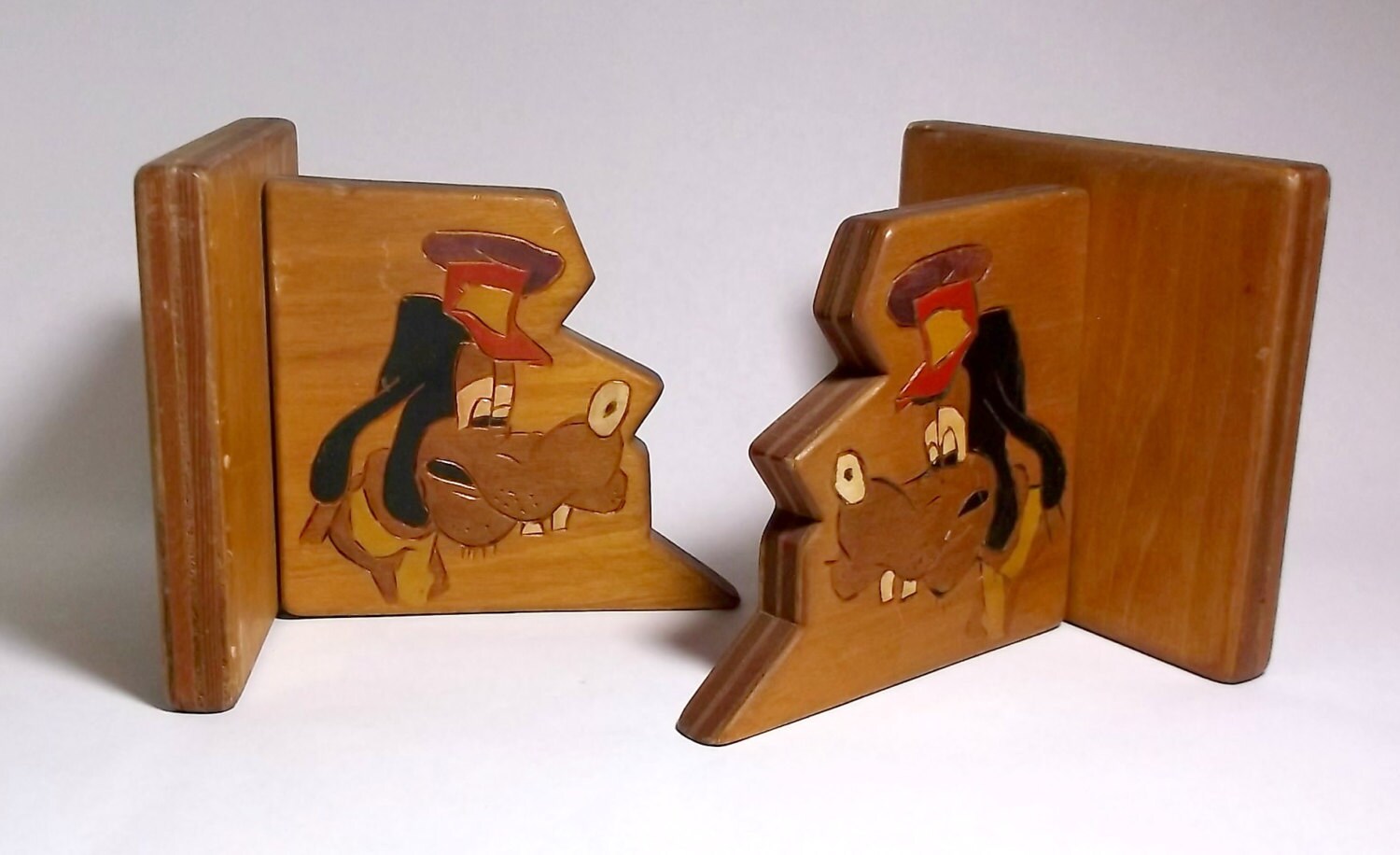 Vintage handmade bookends with Disney's GOOFY decoration Etsy