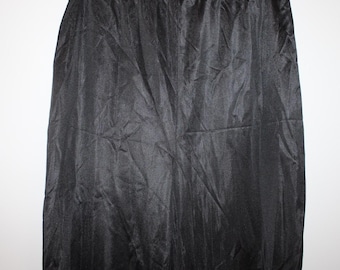 Black Nylon Pants Slip Lace Trim Vintage No Tags Size M Pantaloons