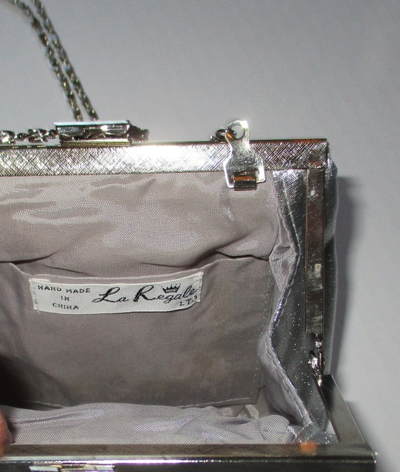Silver Hand Clutch Evening Bag Coin Purse Chain S… - image 2