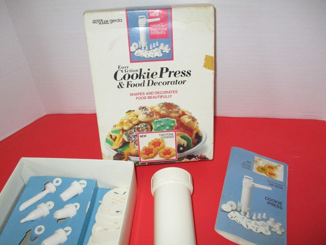 Hutzler Cookie Press Easy Action Food Decorator Spritz Cookies Holiday