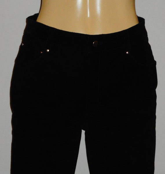 Black Suede Pants Leather Straight Leg 