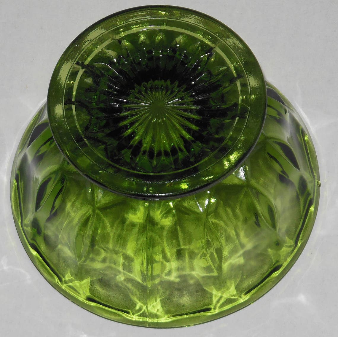 Vintage Dark Green Glass Candy Dish Footed Compote Fruit Bowl Etsy