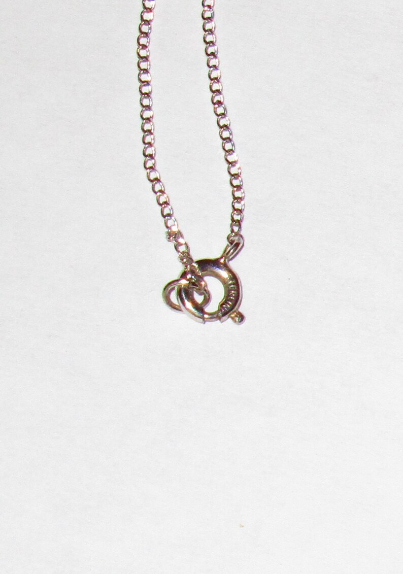 Vintage Silver Rhinestone Cross Necklace Pendant 16 Inch Sterling Chain