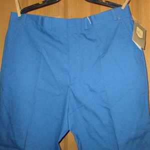 Men&#39;s Blue Vintage Pants NOS Loft & Brown Stone 38 x 34 Cotton Poly Blend Trousers 1980s