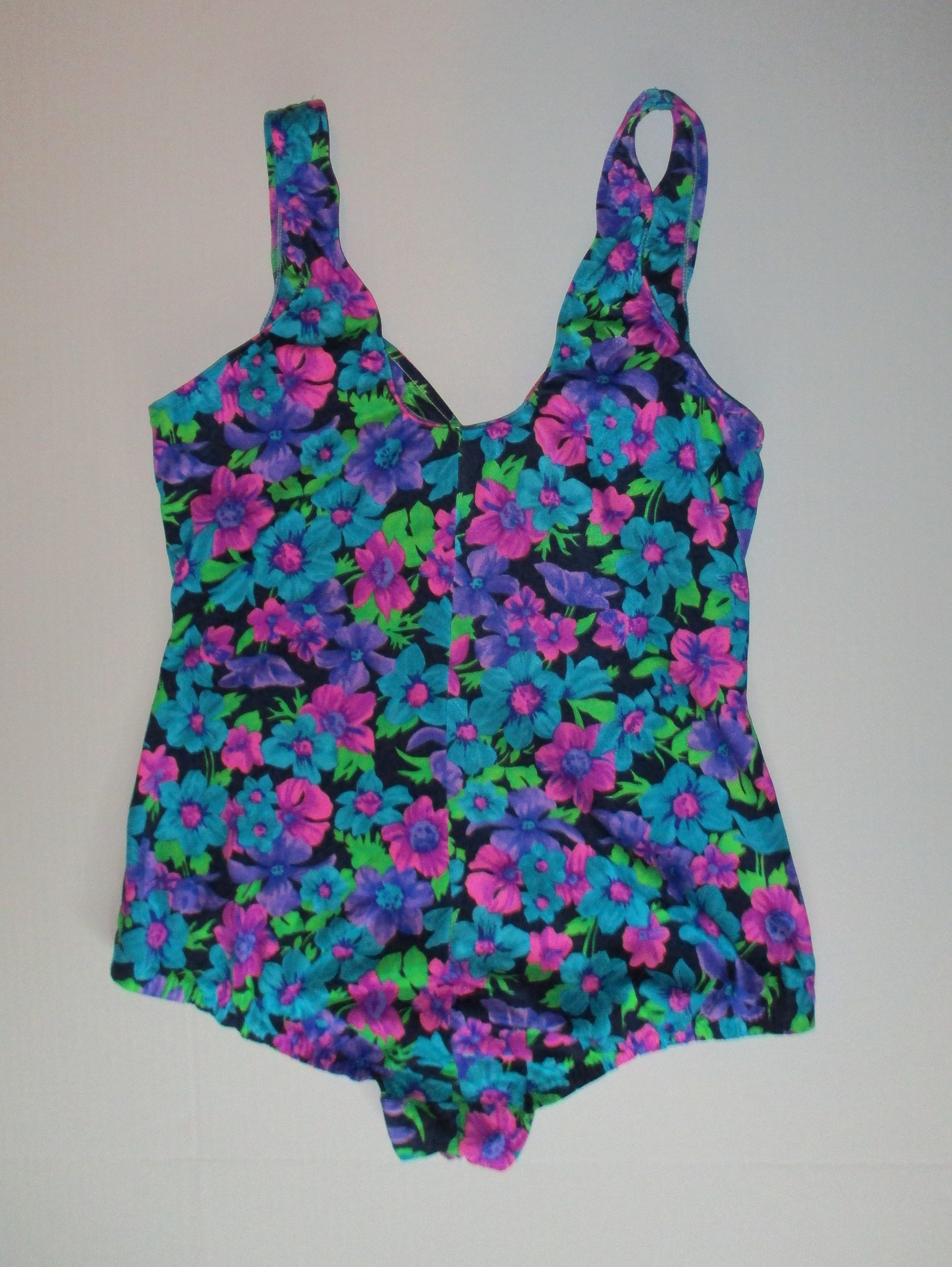 Plus Size Swimsuit 80's Vintage Maxine of Hollywood 24 W Bathing Suit ...