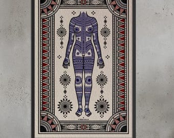 Visayan Female Bodysuit - Front *FRAMED PHYSICAL PRINT*