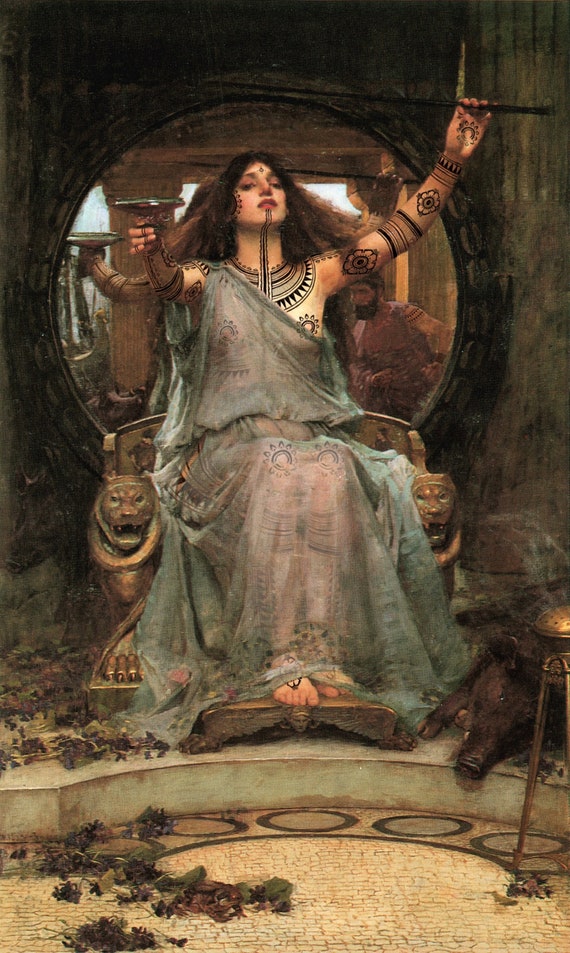 Circe Offering the Cup to Ulysses, John William Waterhouse (1891) Visayan Tattoo Edition, DIGITAL DOWLOAD