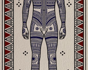 DIGITAL PRINT Male Visayan Bodysuit Concept Front and Back | tatakbyayla tattoo art
