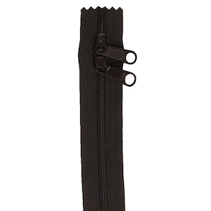 Black Double Slide 30” # 4.5 Nylon Coil Zipper By Annie ZIP30 105