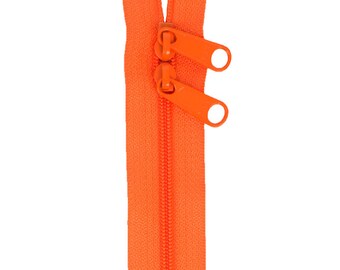 Pumpkin Orange Double Slide 30” # 4.5 Nylon Coil Zipper By Annie ZIP30 287