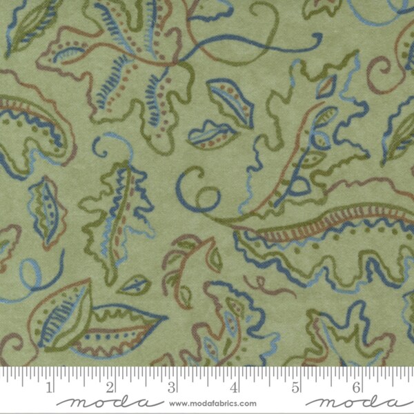 Fall Fantasy Flannels Yardage by Holly Taylor for Moda Fabrics. 6840 22F Green Fern