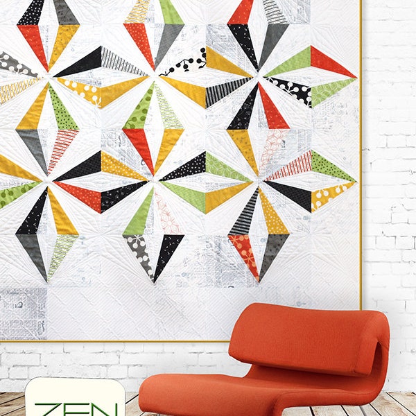 Prism Quilt Pattern features Quotation fabric by Zen Chic  for Moda Fabrics. ZC PIQP Layer Cake Friendly