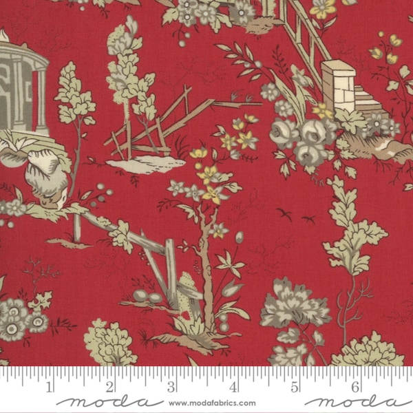 Jardin De Fleurs yardage by French General for Moda Fabrics. 13890 11 Rouge