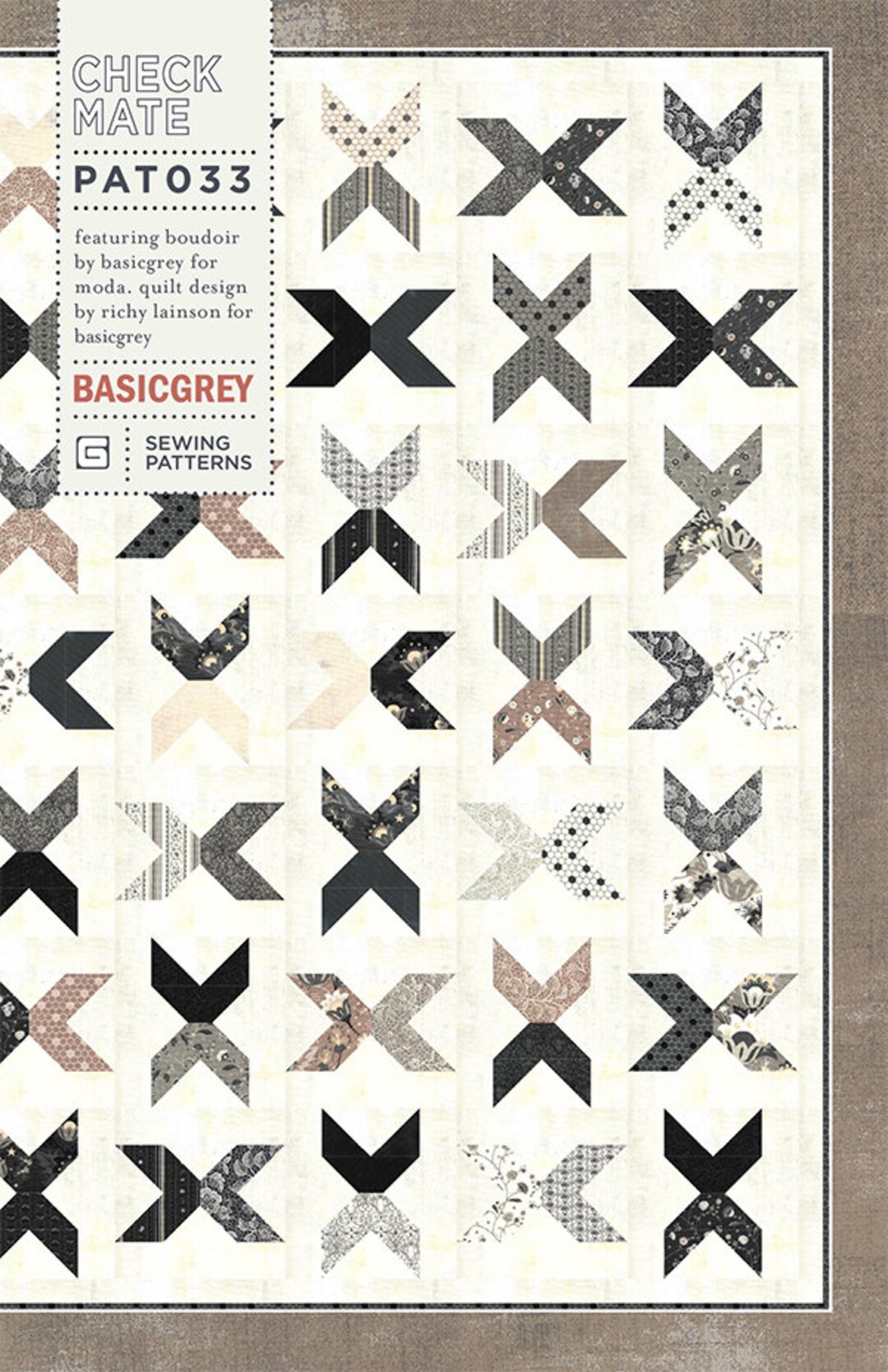 Mate Pattern Check Mate Pattern Featuring Boudoir Fabrics by Basicgrey for Moda ...