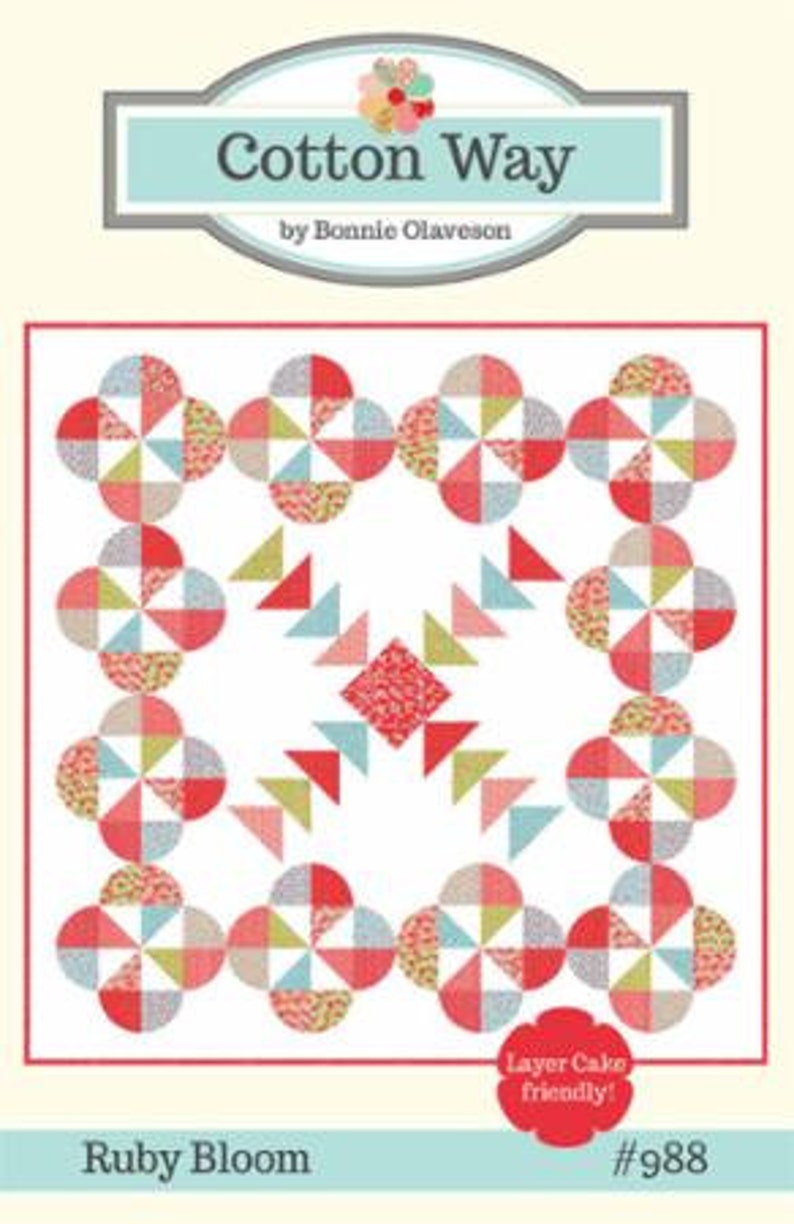 Rubin-Blumen-Quilt-Muster CW988 aus Baumwolle Weg von Bonnie | Etsy