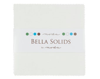 MODA Bella Solids Bleached White 9900PP 98 Charm Pack is 100% cotton; 5” x 5” Squares