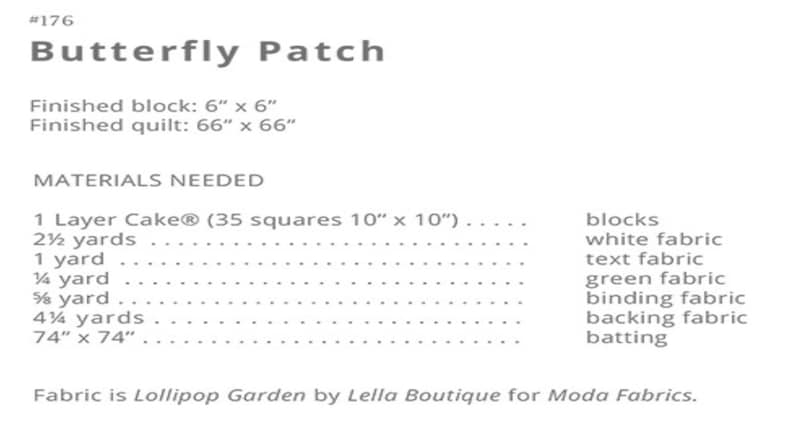 LB 176 Butterfly Patch Quilt Pattern by Lella Boutique featuring Lollipop Garden by Lella Boutique for Moda Fabrics