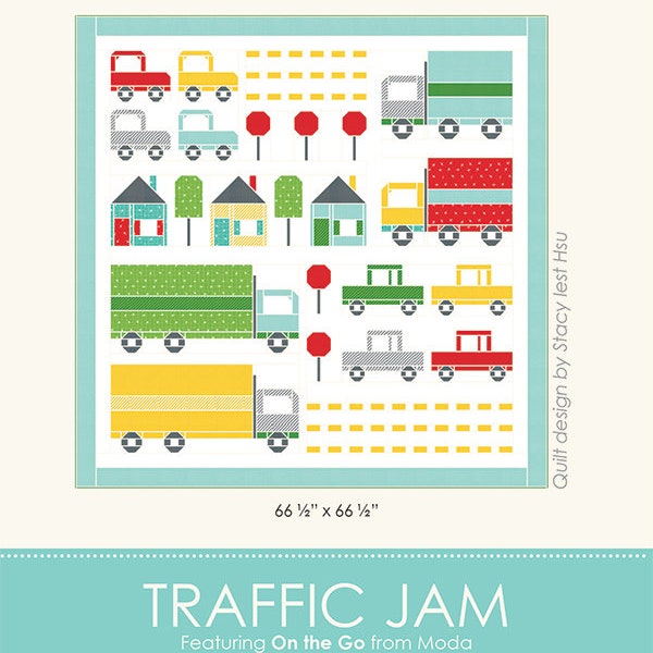 Traffic Jam Pattern featuring On The Go Fabric by Stacy Ies Hsu for Moda Fabrics. Pattern SIH 051