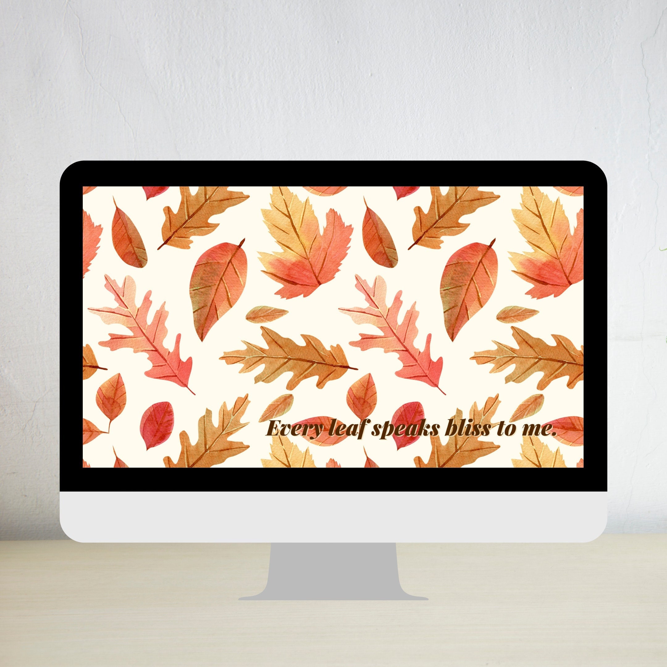 Holiday Desktop Background Every Leaf Speaks Bliss to - Etsy