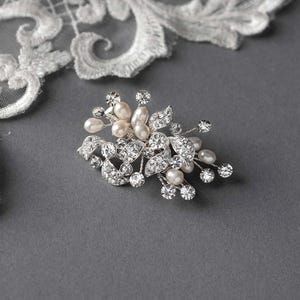 Petite Bridal Hair Clip with Freshwater Ivory Pearls Wedding Accessory