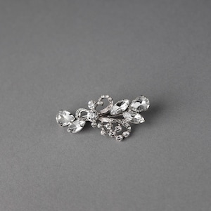 Antique Silver Pear and Marquise Jewel Wedding Hair Clip Bridal Bridesmaid Accessory Vintage